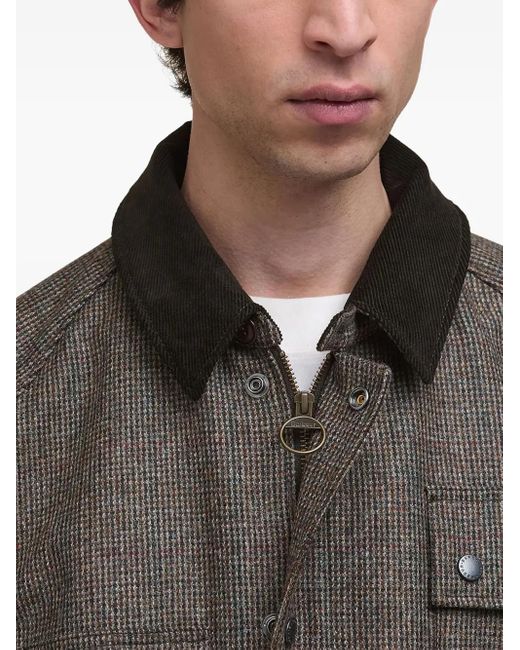 Barbour Gray Corduroy-Collar Multi-Pocket Jacket for men
