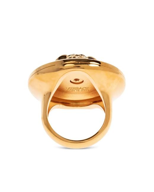 Versace Metallic Runder Ring Mit Medusa-Kopf