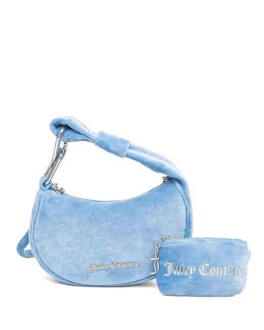 Juicy Couture Blue Crystal-Embellished Velvet Tote Bag