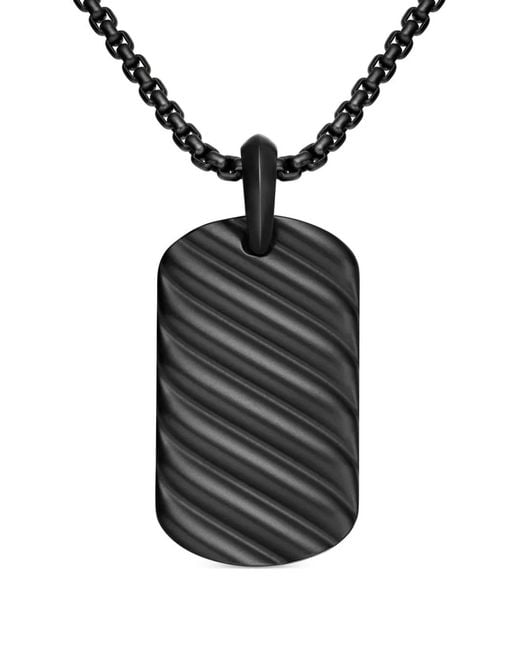 David Yurman Black Sculpted Cable Tag (35Mm) for men