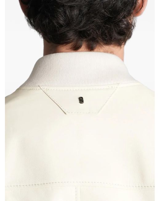 Salvatore Santoro White Veste Bomber En Cuir for men