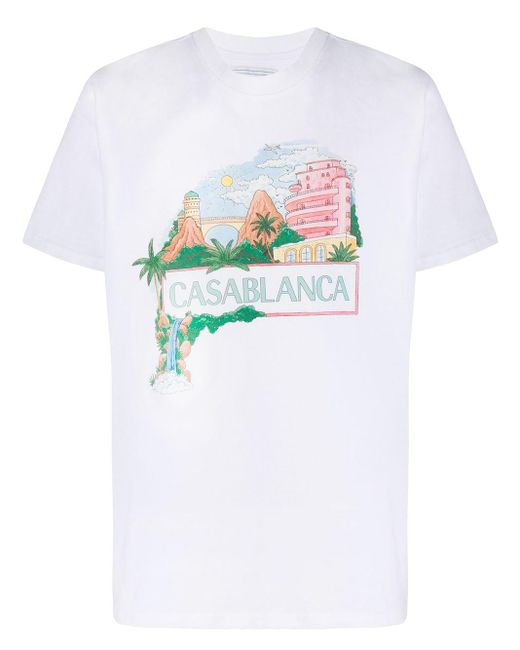 CASABLANCA T-shirt Met Print in het White voor heren