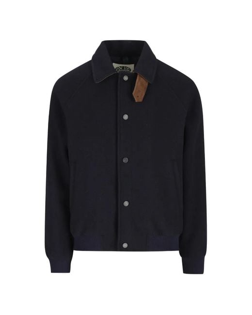 Camplin Blue Button-Fastening Single-Breasted Coat for men