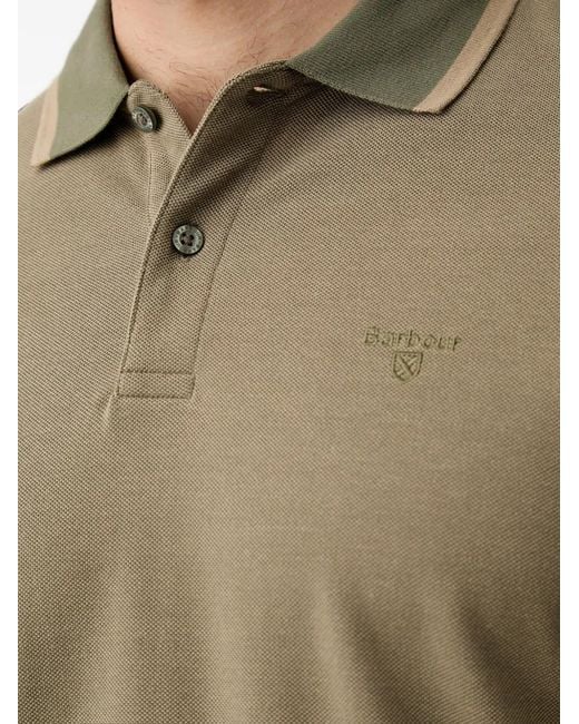 Barbour Green Barnard Logo-Embroidered Short-Sleeved Polo Shirt for men