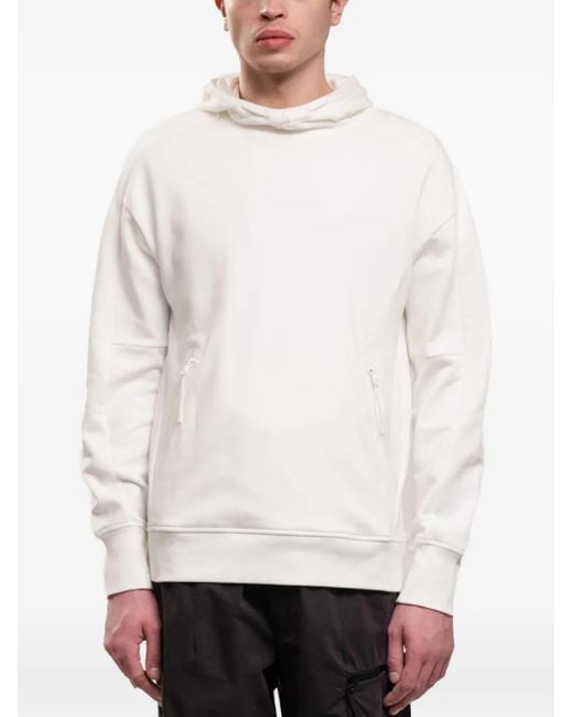 Sudadera con capucha y detalle Lens C P Company de hombre de color White