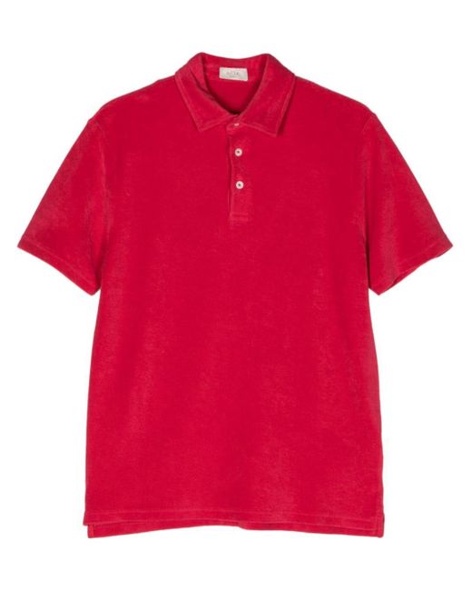 Altea Red Towelling-finish Polo Shirt for men
