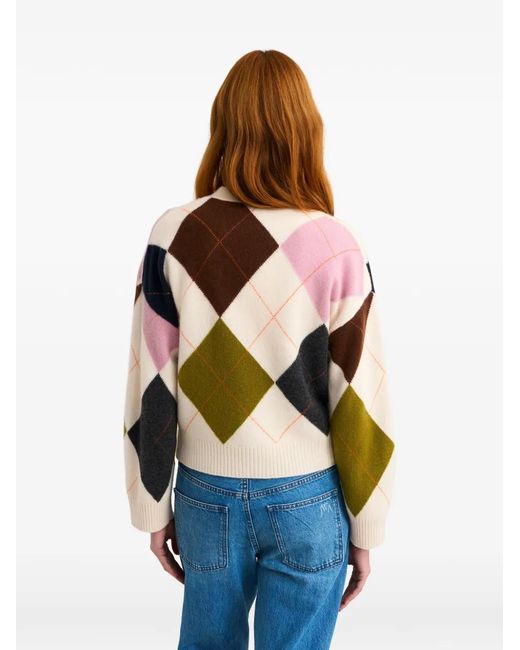 Pringle of Scotland Natural Argyle Buttoned Cardigan