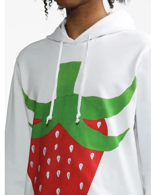 Felpa Con Stampa di Comme des Garçons in White da Uomo