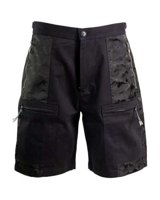 Casablanca Black Mountain-Print Cargo Shorts for men
