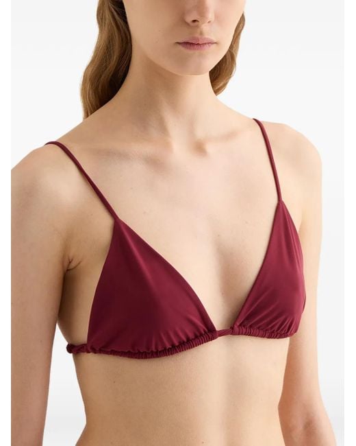 Jil Sander Red Haut De Bikini À Bonnets Triangles