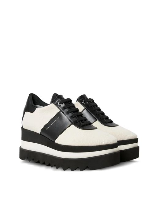 Stella McCartney Black Sneak-Elyse Canvas Platform Sneakers