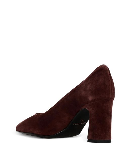 Status Brown Spitze Pumps Mit Blockabsatz
