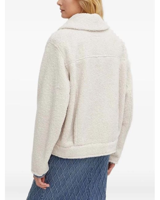 Drykorn White Teddy Zip-Up Jacket