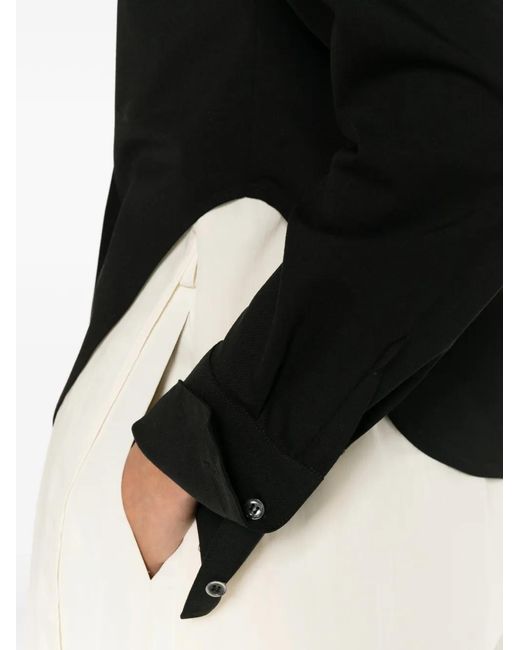 Covert Black Curved-Hem Shirt
