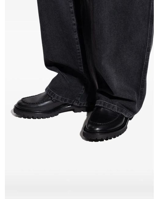 Isabel Marant Black Frezzah Leather Loafers for men