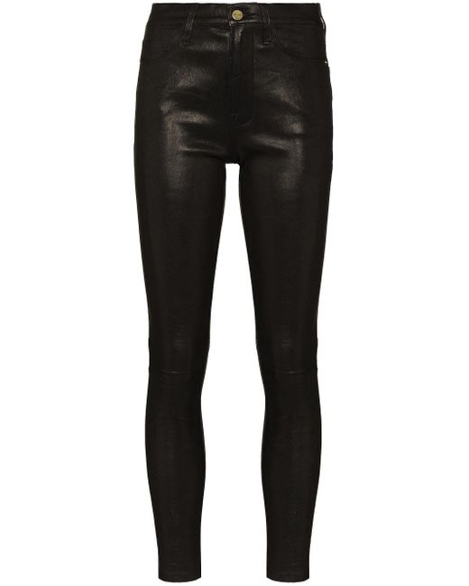 FRAME Black Le High Skinny Leather Trousers - Women's - Leather
