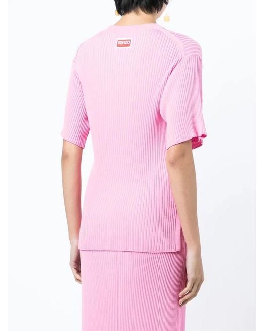 KENZO Pink Oberteil Mit Logo-Patch