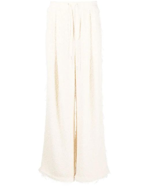 Eckhaus Latta White Bouclé Wide-Leg Trousers