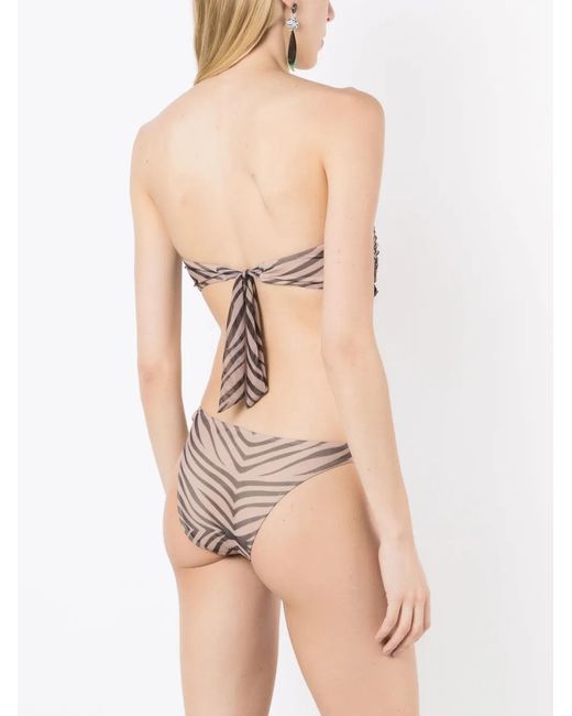 Amir Slama Natural Beaded Zebra-Pattern Bikini Set