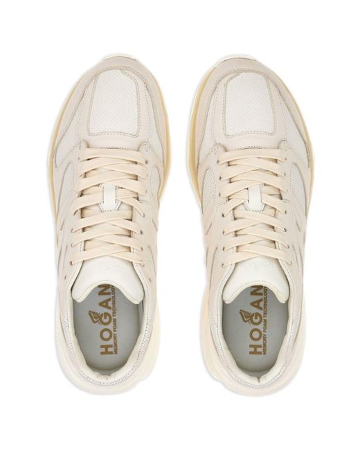 Hogan White Panelled Leather Sneakers for men