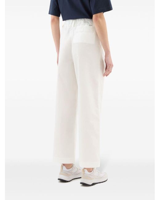 Pantalon en coton à plis Woolrich en coloris White