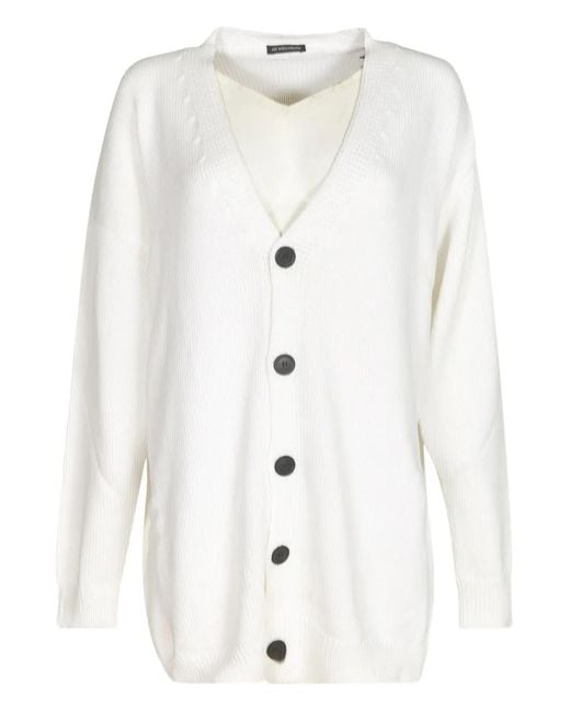 Ann Demeulemeester White Button Cardigan