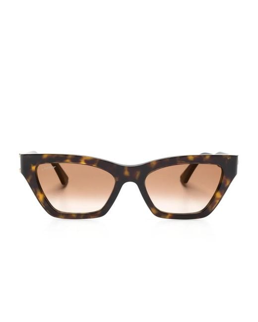 Cartier Natural Tortoiseshell Cat-Eye Frame Sunglasses