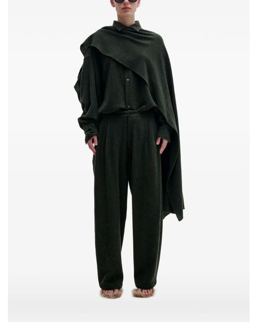 DARKPARK Black Georgia Detachable-Scarf Shirt