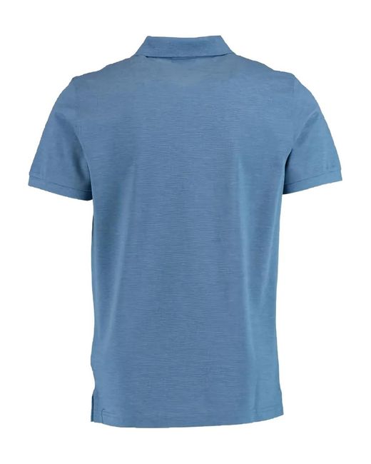Gant Blue Pique Short-Sleeve Shirt for men