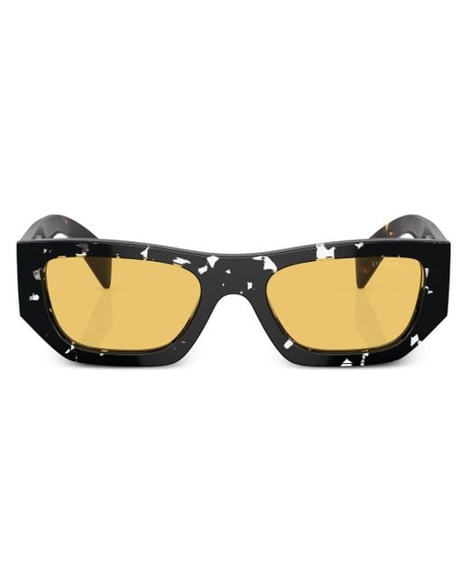 Prada Natural Tortoiseshell-effect Geometric Sunglasses