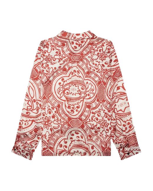 Honor The Gift Red Patterned-Print Long-Sleeves Shirt for men
