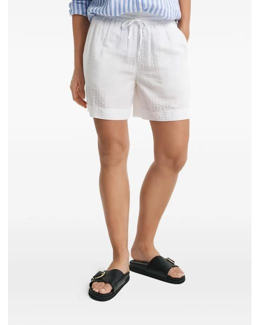 Gant White Drawstring Textured Shorts