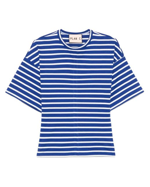 T-Shirt A Righe di Plan C in Blue