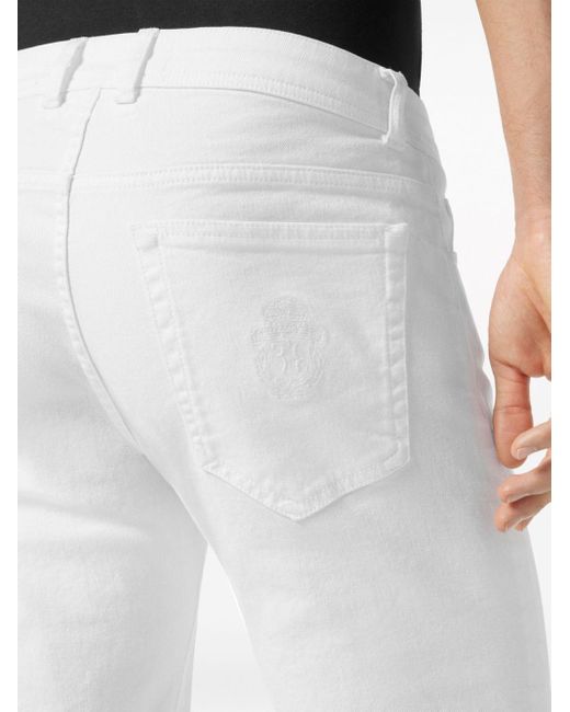 Billionaire White Straight-leg Cotton Jeans for men