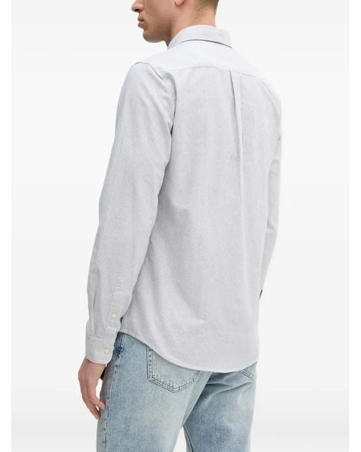 Barbour White Stripe-Pattern Shirt for men