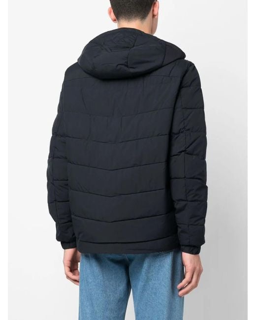 メンズ Tommy Hilfiger フーデッド パデッドジャケット Blue