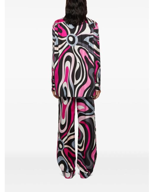 Emilio Pucci White Hemd Mit Marmo-Print