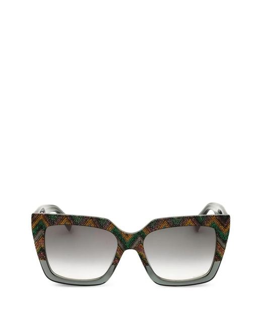 Missoni Gray Lunettes De Soleil Multicolores À Motif De Chevrons