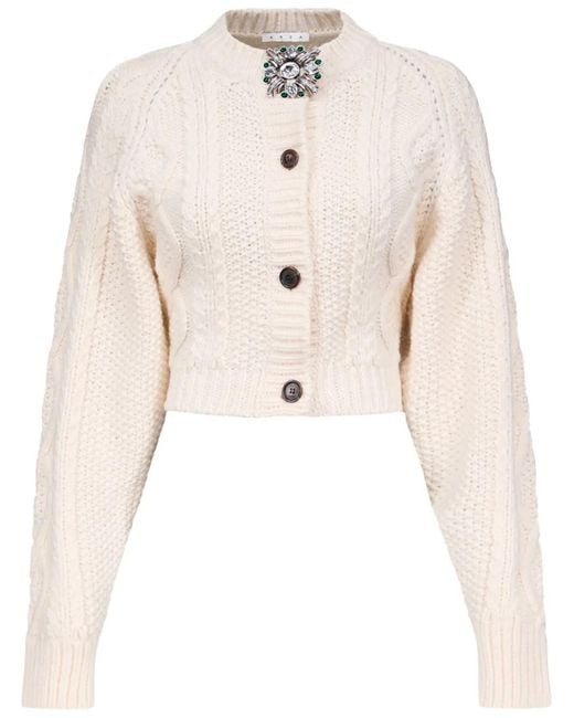Area Natural Brooch-Detail Cardigan