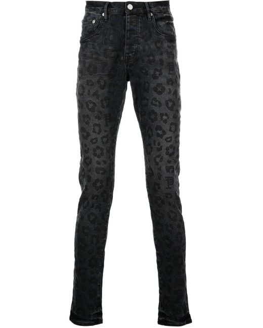 Purple Brand Blue Monogram Leopard Print Jeans "" for men