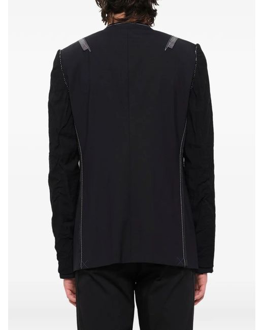 Lanvin Blue Inside-Out Collarless Jacket for men