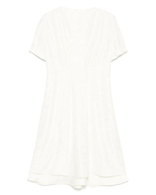 Jil Sander White Jacquard Short-Sleeve Dress