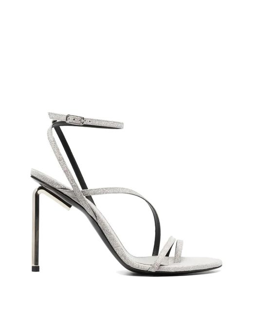 Off-White c/o Virgil Abloh White Glitter Heeled Sandals
