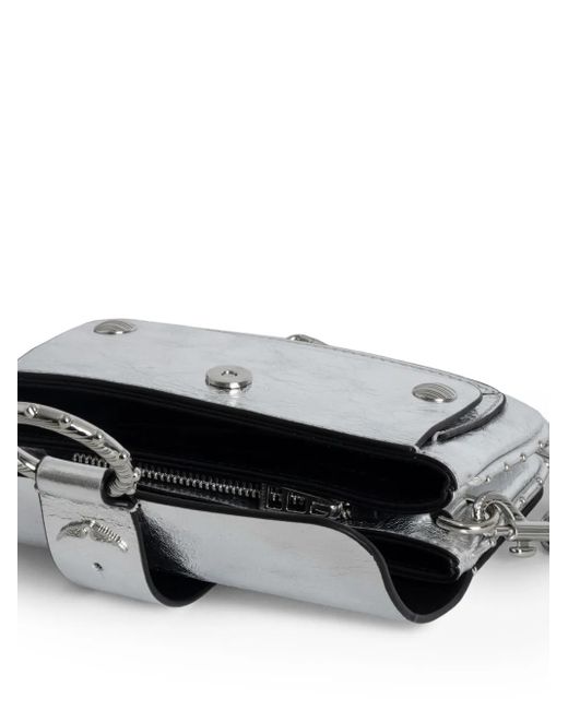 Zadig & Voltaire Gray Metallic Leather Crossbody Bag