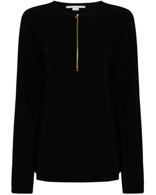 Stella McCartney Black Iconic Pullover mit Reißverschluss