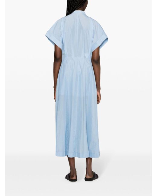 Philosophy Di Lorenzo Serafini Flared Maxi-jurk Met V-hals in het Blue