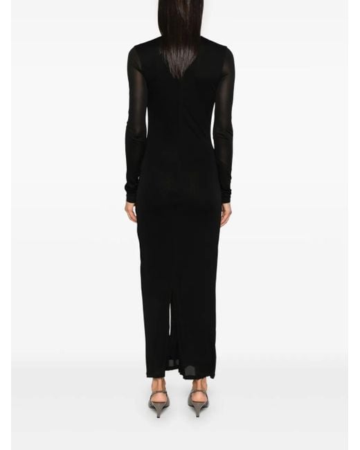 Totême  Black Kleid Mit V-Ausschnitt