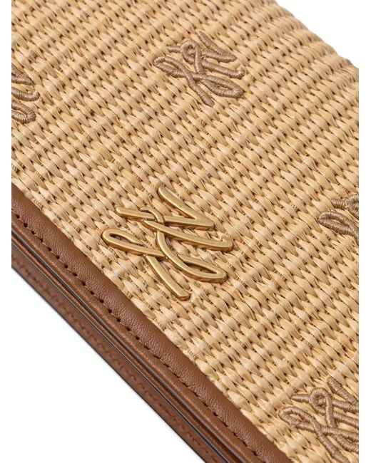 Karl Lagerfeld Natural K/Autograh Logo-Embroidered Woven Cross Body Bag
