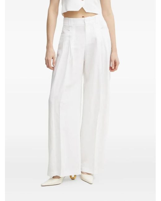 Ermanno Scervino White Pleated-Front Trousers