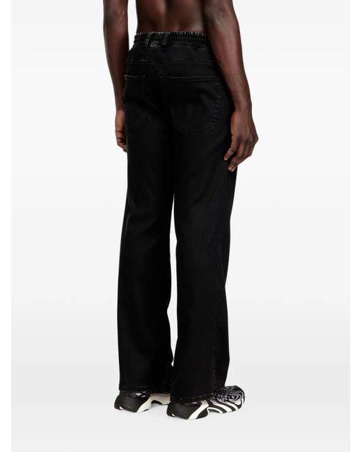 DIESEL Black Relaxed Regular-Waist 2080 D-Reel Joggjeans for men
